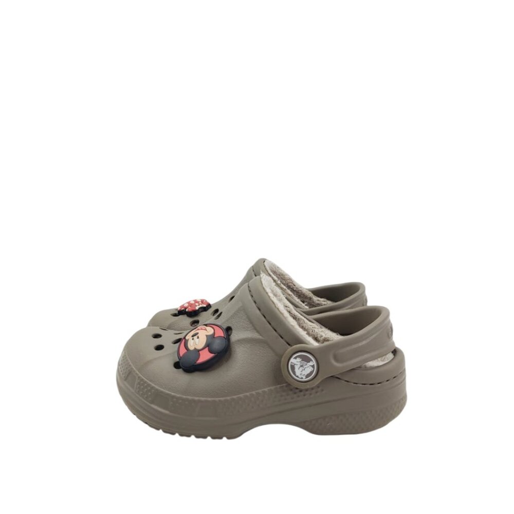 Crocs Girls Kids Brown Slip-On Slingback Clogs with Charms & Cut-Outs Size 9